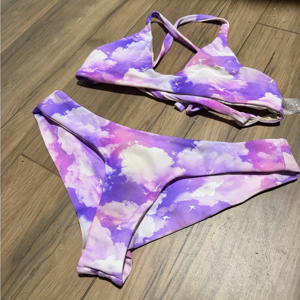 Moana Bikini in Purple and Pink Cloud Design